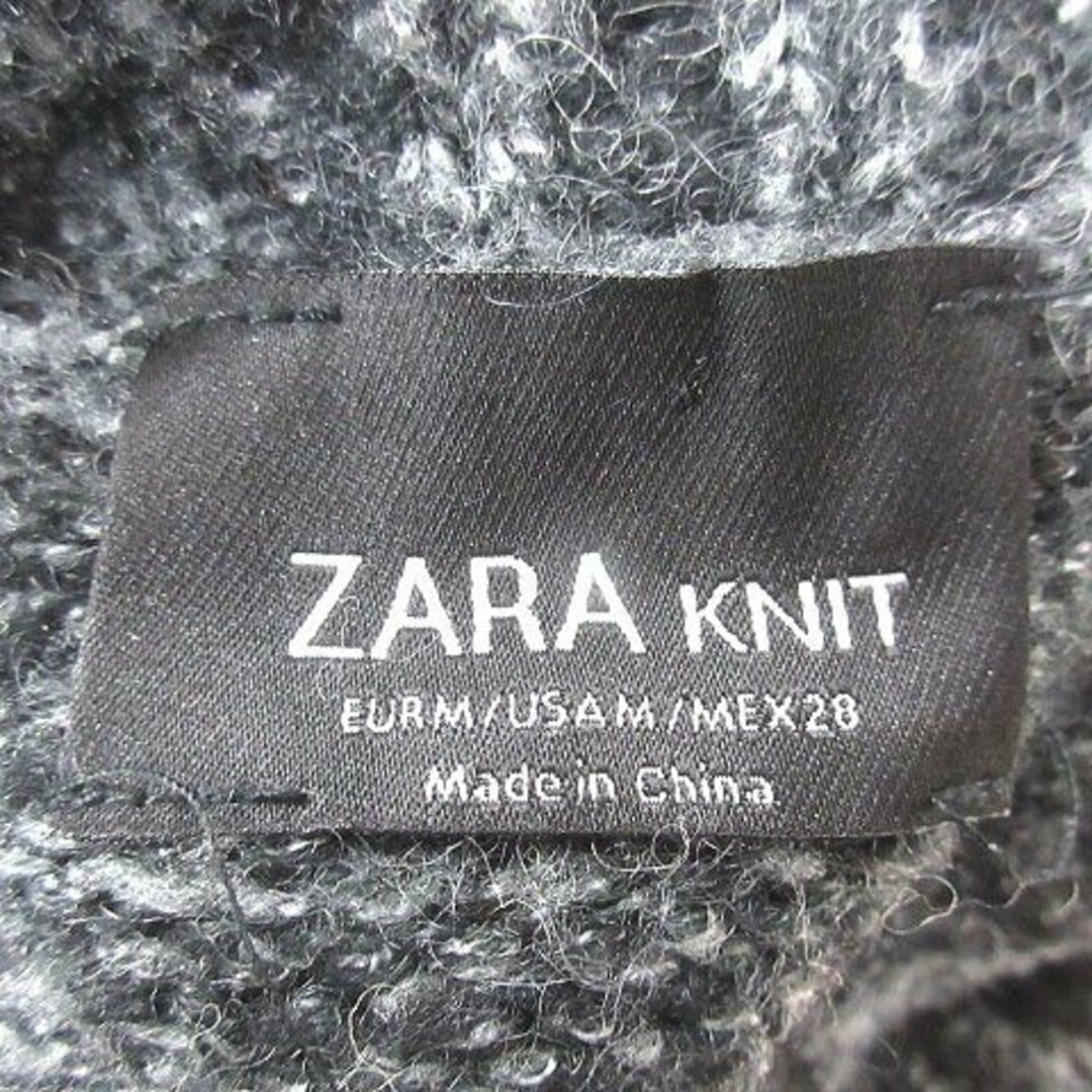 ZARA(ザラ)のザラ ニット セーター ハイネック 長袖 M 黒 ブラック グレー レディースのトップス(ニット/セーター)の商品写真