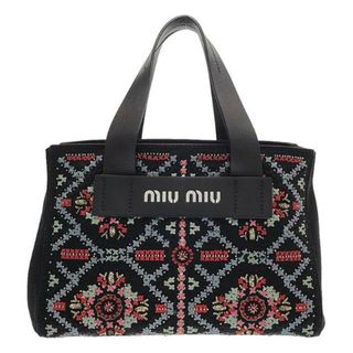 ミュウミュウ(miumiu)の【美品】  miu miu / ミュウミュウ | CANAPA RICAMO 2way ショルダーバッグ | マルチカラー | レディース(ショルダーバッグ)