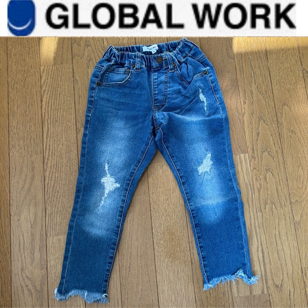 GLOBAL WORK(グローバルワーク)のダメージデニム デニム キッズ 110 グローバルワーク GLOBAL WORK キッズ/ベビー/マタニティのキッズ服女の子用(90cm~)(パンツ/スパッツ)の商品写真