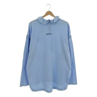 HOLIDAY / ホリデイ | 2023SS | SUPER FINE DRY RUFFLE COLLAR L/S TOPS ラッフルカラー カットソー | XXL | ライトブルー | レディース(Tシャツ(長袖/七分))