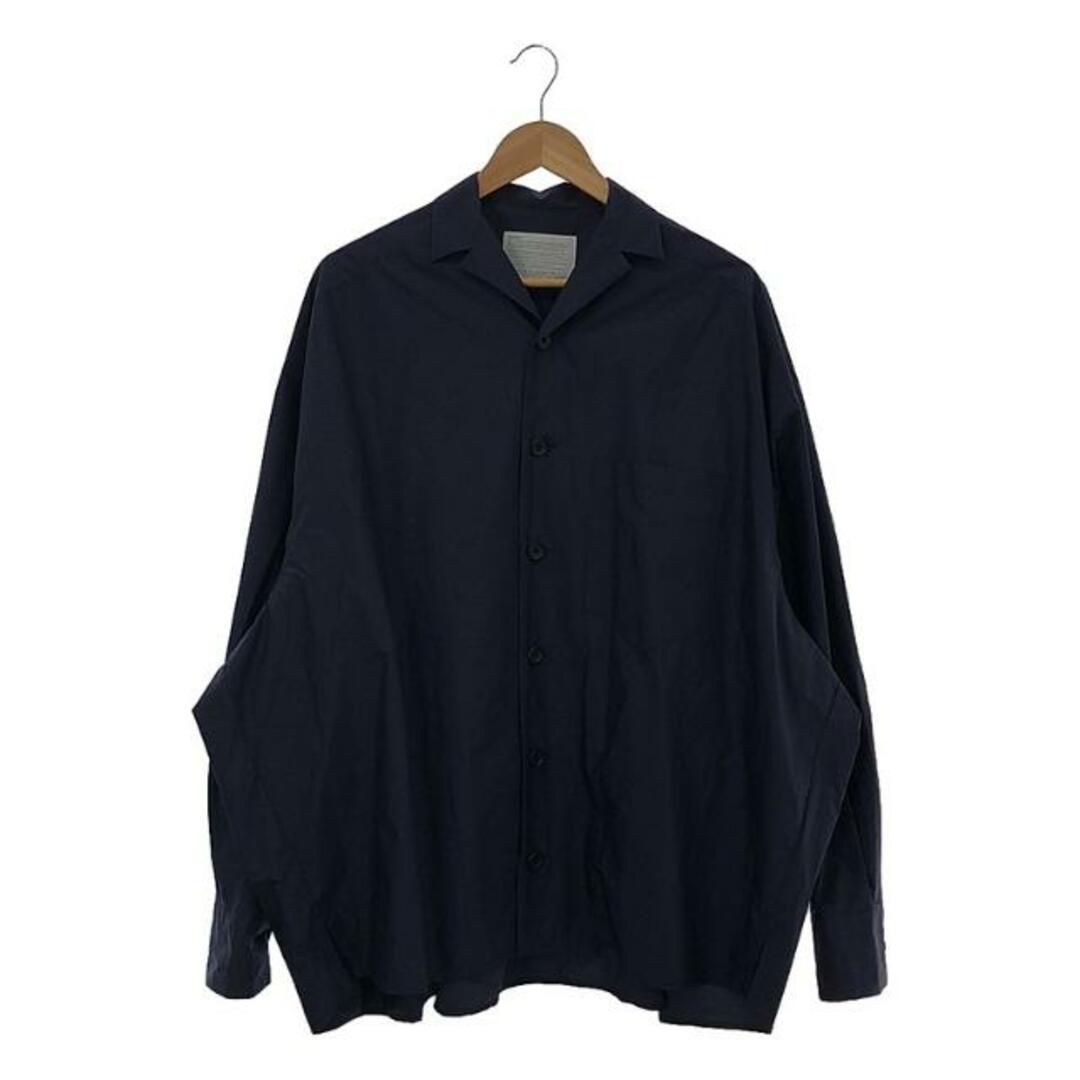 【美品】 kolor / カラー | 2021AW | Nylon Open Collar Shirt / オープンカラー オーバーシャツ | 2 | ネイビー | メンズ