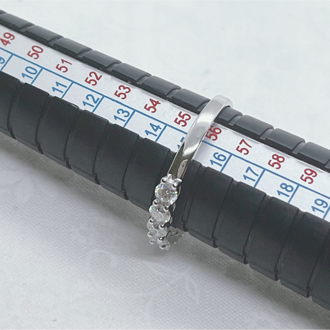 S925 モアサナイト　リング　指輪　0.7ct ハーフエタニティ　15号 レディースのアクセサリー(リング(指輪))の商品写真