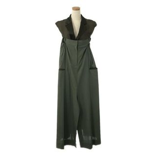 サカイ(sacai)の【美品】  sacai / サカイ | 2021SS | Suiting Dress スーチングドレス ジャケット ドッキング バックギャザー ワンピース | 1 | カーキ | レディース(ロングワンピース/マキシワンピース)