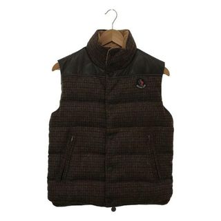 JUNYAWATANABE COMMEdesGARCONS MAN / ジュンヤワタナベマン | × MONCLER / モンクレール  レザー切替 ツイード ダウンベスト | SS | ブラウン | メンズ(ベスト)