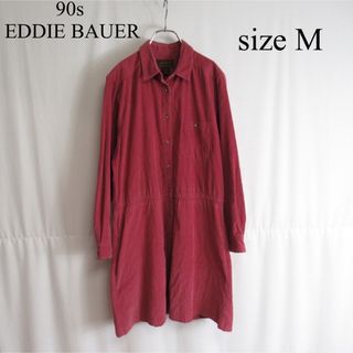 エディーバウアー(Eddie Bauer)の90s EDDIE BAUER コーデュロイ ワンピース シャツ チュニック M(ひざ丈ワンピース)