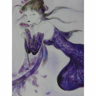 天野喜孝、【La nebbia violetto】、希少な額装用画集より(絵画/タペストリー)