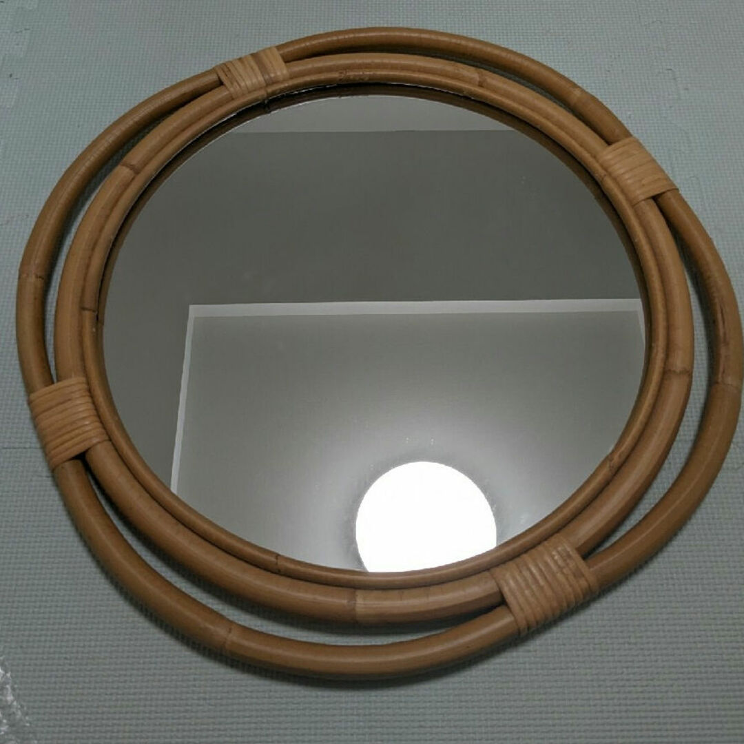 専用　バンブーミラー　竹　鏡　壁掛けミラー　ラタン インテリア/住まい/日用品のインテリア小物(壁掛けミラー)の商品写真