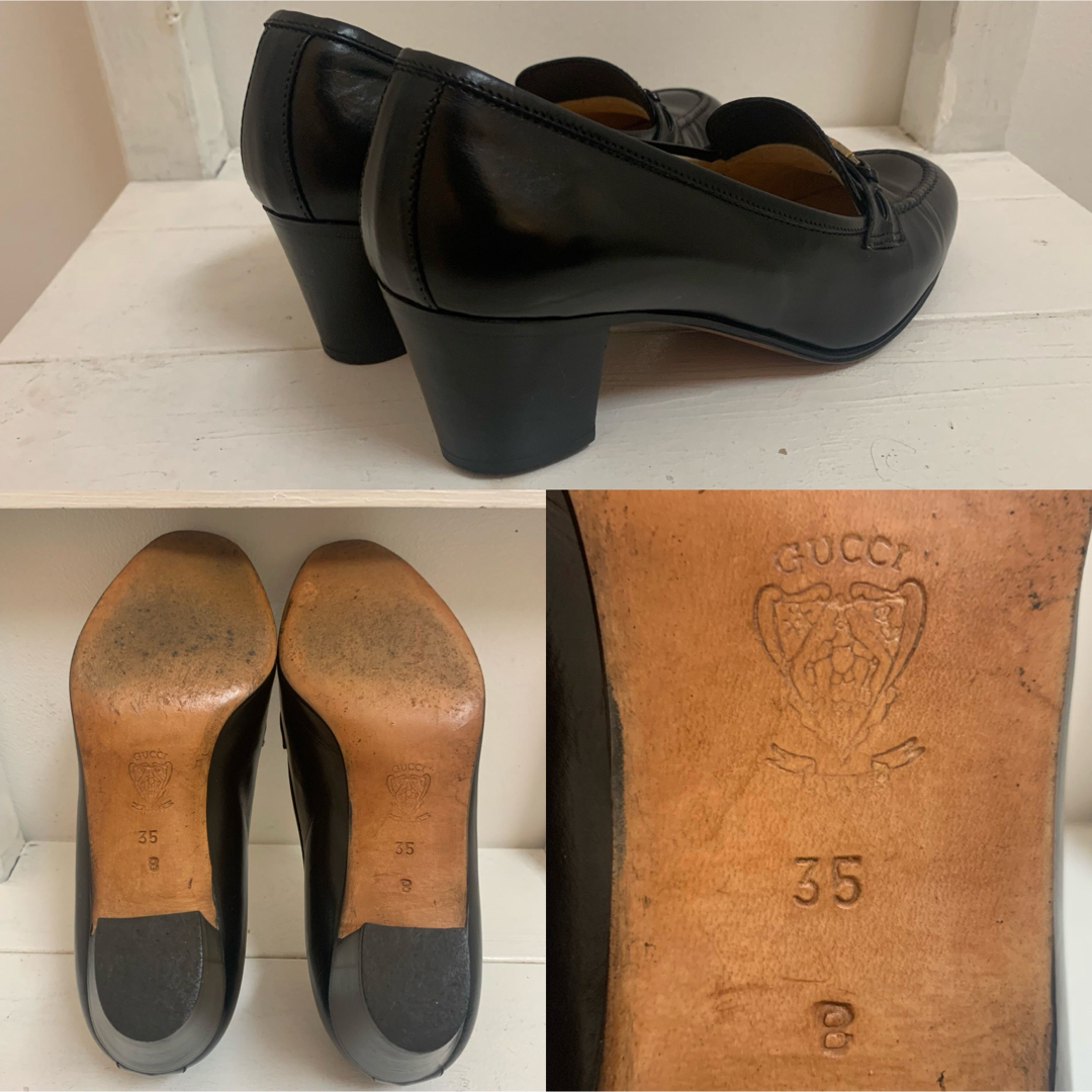 Gucci(グッチ)のOLD GUCCI オールドグッチ 70s ITALY製 GG レザーパンプス レディースの靴/シューズ(ハイヒール/パンプス)の商品写真