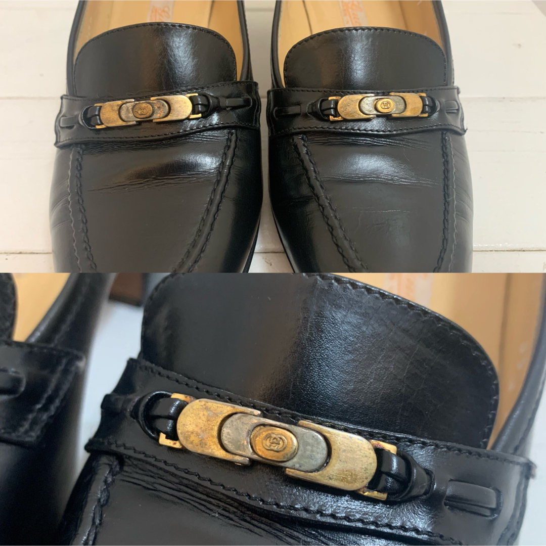 Gucci(グッチ)のOLD GUCCI オールドグッチ 70s ITALY製 GG レザーパンプス レディースの靴/シューズ(ハイヒール/パンプス)の商品写真