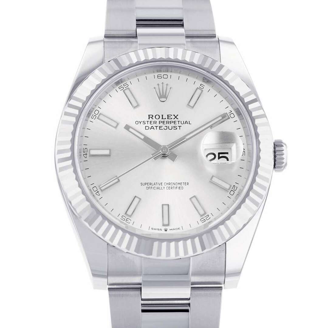 ROLEX(ロレックス)のロレックス デイトジャスト41 SS/K18WGホワイトゴールド ランダムシリアル ルーレット 126334 ROLEX 腕時計 シルバー文字盤 メンズの時計(腕時計(アナログ))の商品写真