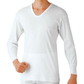 グンゼ(GUNZE)のGUNZE グンゼ GQ-1 ベーシック U首長袖Tシャツ Lサイズ  ホワイト(Tシャツ/カットソー(七分/長袖))