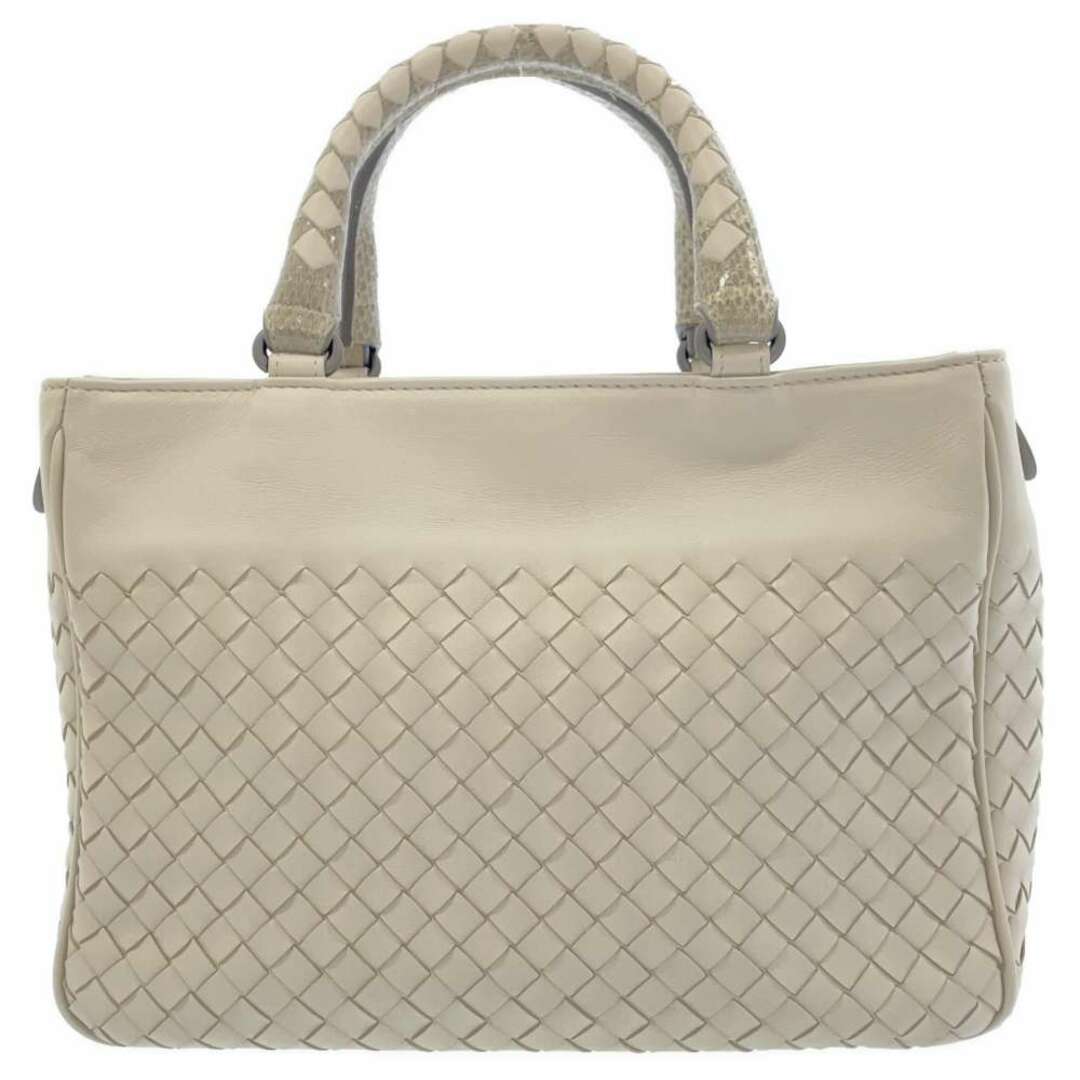 Bottega Veneta(ボッテガヴェネタ)のボッテガヴェネタ ハンドバッグ イントレチャート パイソン レザー BOTTEGA VENETA BAG 2wayショルダーバッグ リボン 白 レディースのバッグ(ハンドバッグ)の商品写真