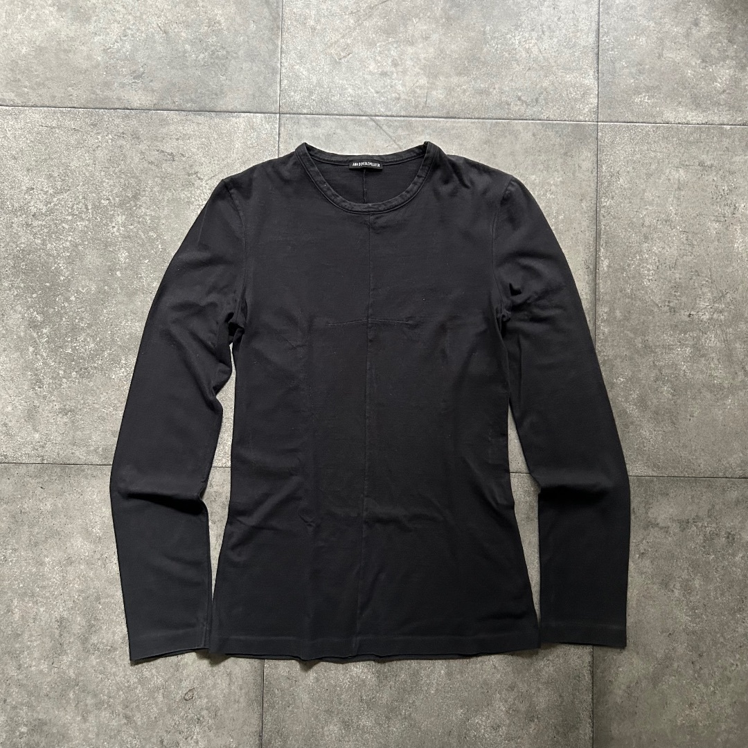 Ann Demeulemeester(アンドゥムルメステール)のアンドゥムルメステール カットソー/ロンt ブラック 36 オリゾンティタグ レディースのトップス(Tシャツ(半袖/袖なし))の商品写真