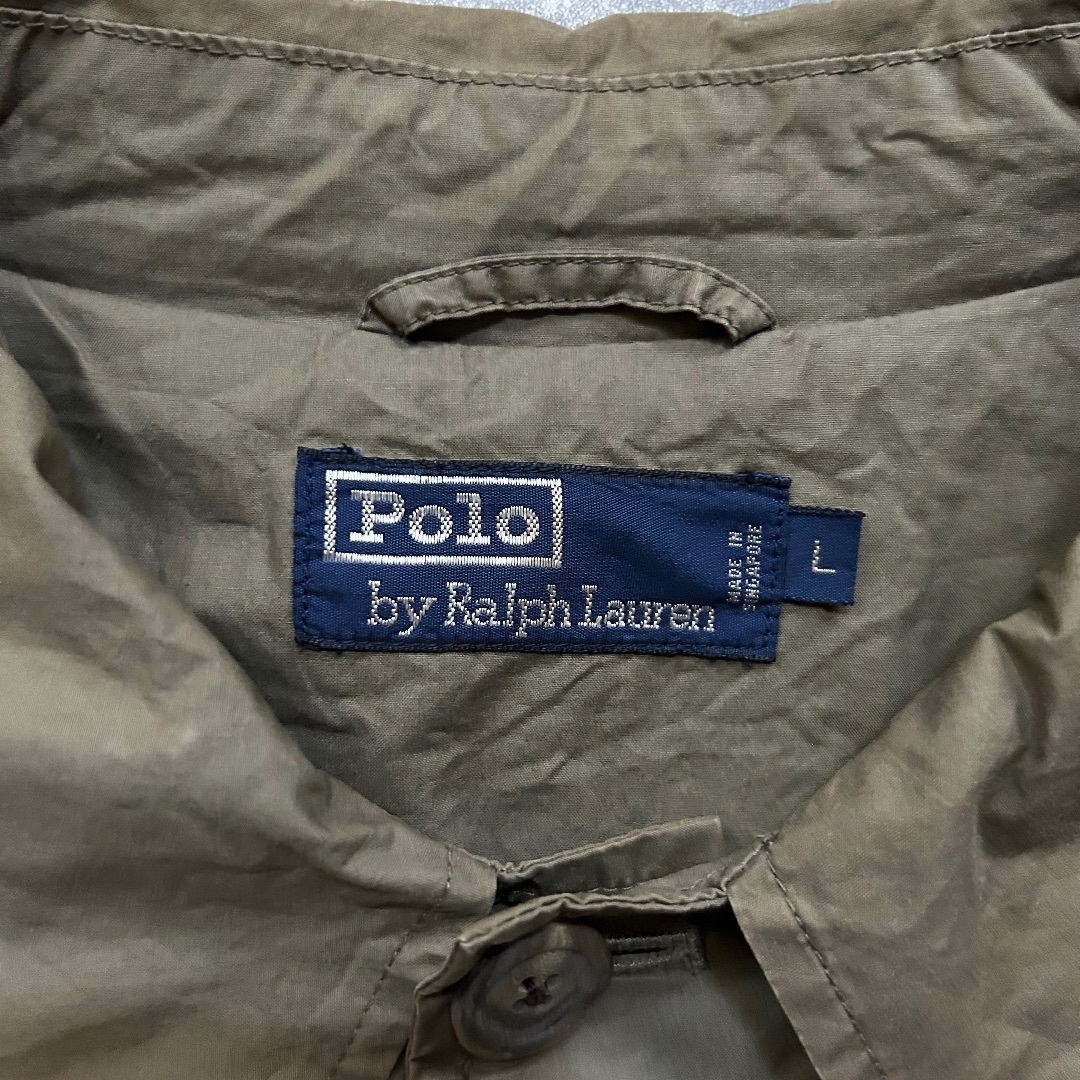 POLO RALPH LAUREN(ポロラルフローレン)の90s ラルフローレン ステンカラーコート カーキ L メンズのジャケット/アウター(ステンカラーコート)の商品写真