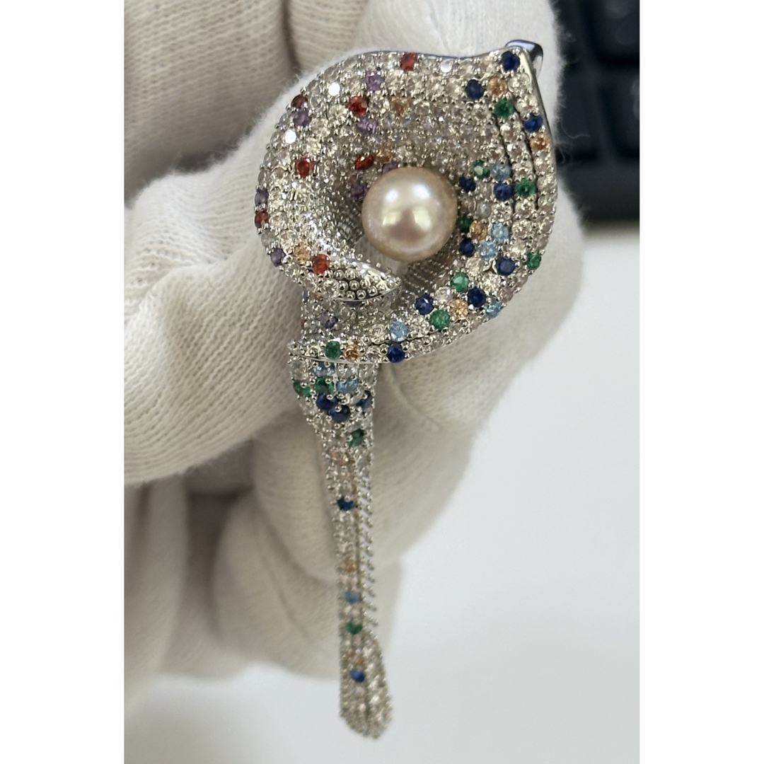 あこやパールブローチ　チャーム　天然色　本真珠 レディースのアクセサリー(ブローチ/コサージュ)の商品写真