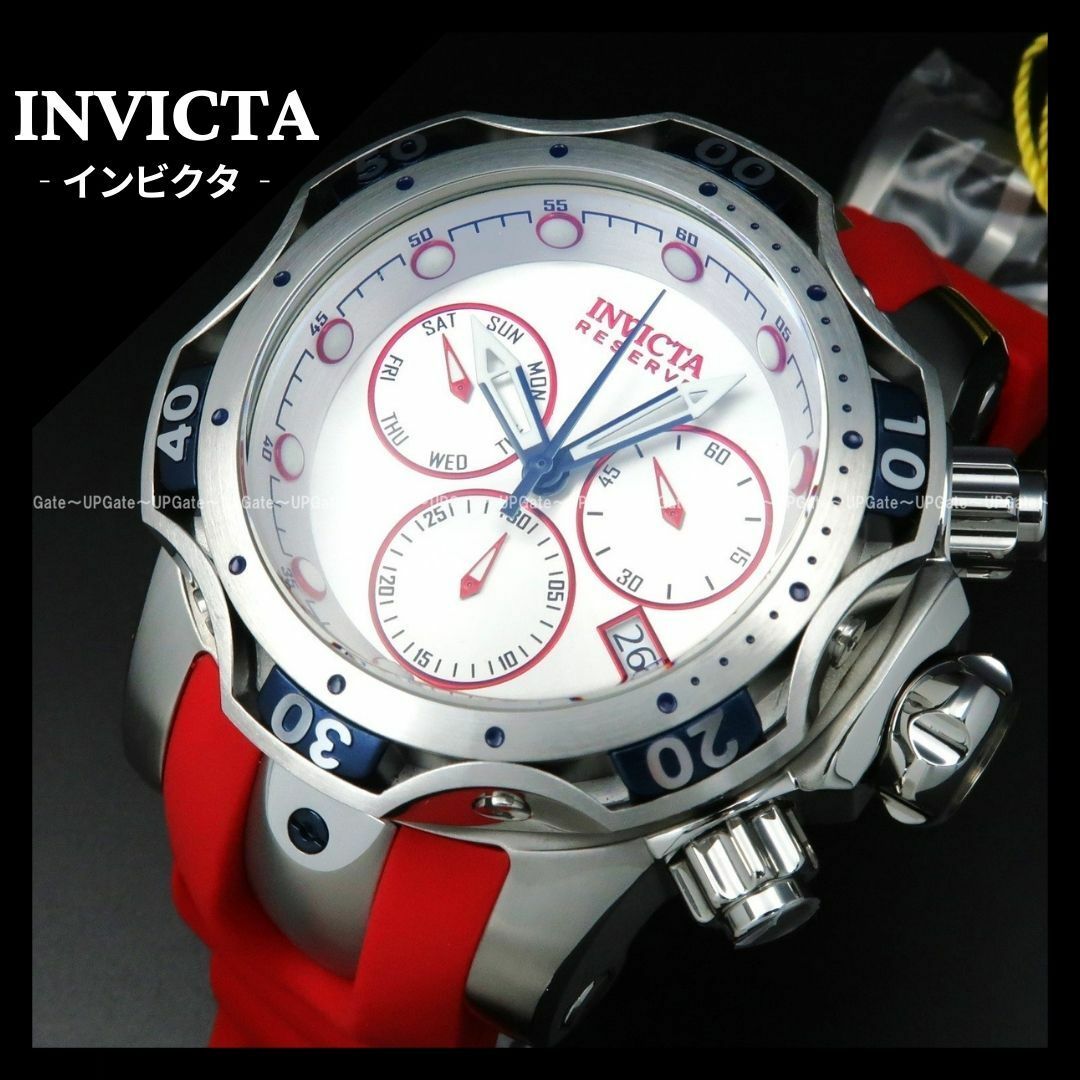INVICTA(インビクタ)の最上位モデル★スポーティーな赤銀 INVICTA Venom 46163 メンズの時計(腕時計(アナログ))の商品写真