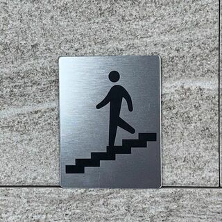【送料無料】階段用下り案内サインプレート 順路 stairs 表示板 案内板 (その他)