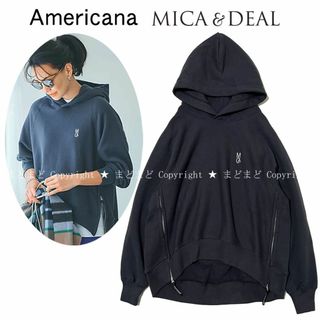 アメリカーナ(AMERICANA)のMICANA アメリカーナ マイカアンドディール サイドZIP パーカー 黒(パーカー)