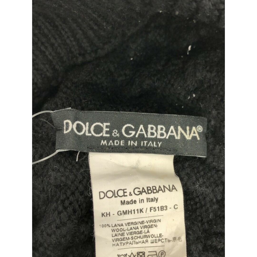 DOLCE&GABBANA(ドルチェアンドガッバーナ)のDOLCE&GABBANA ドルチェ＆ガッバーナ ウールケーブルニットキャップ ブラック  GMH11K/F51B3 メンズの帽子(ニット帽/ビーニー)の商品写真