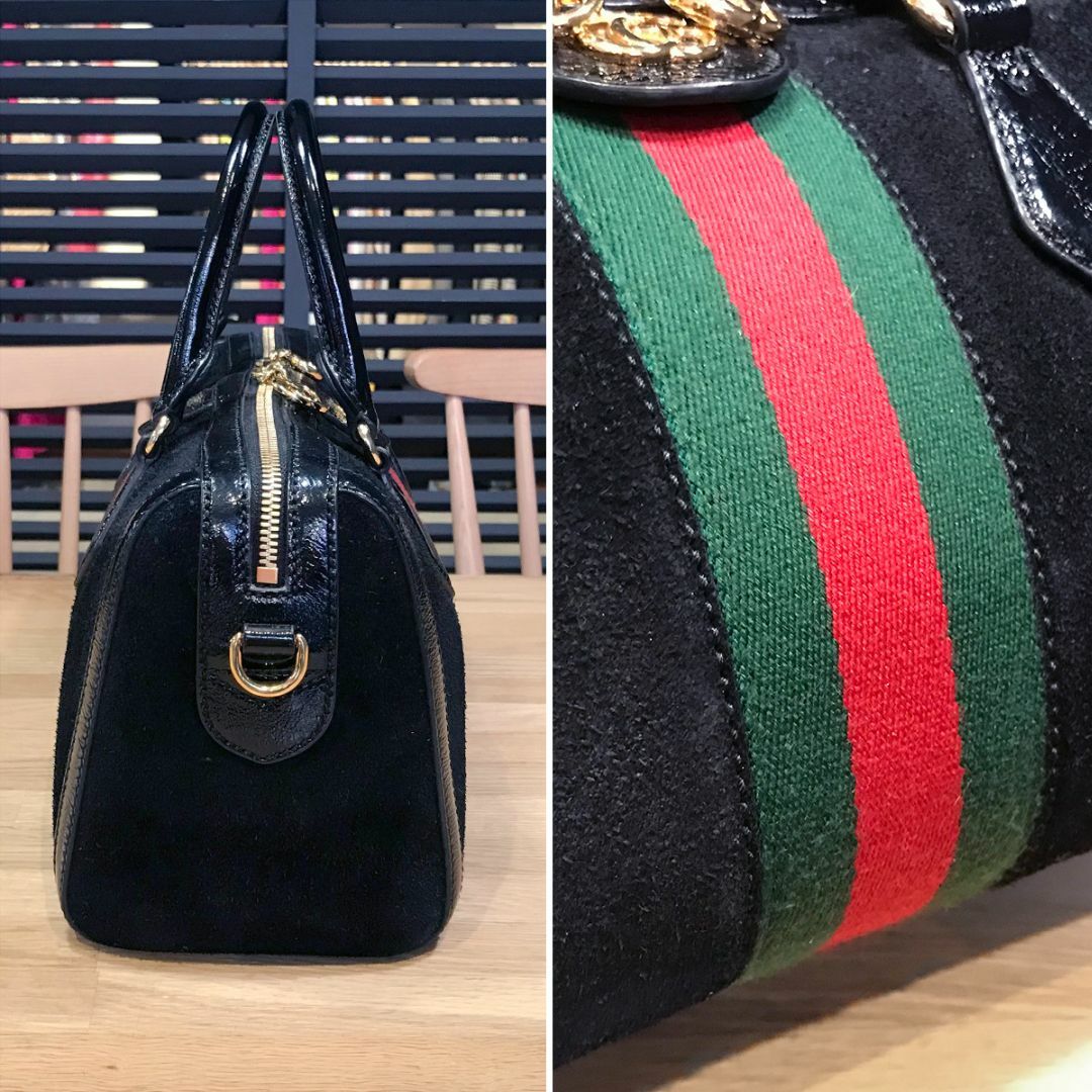 Gucci(グッチ)の美品 グッチ オフィディア 2WAYハンドバッグ ボストン スエード ブラック レディースのバッグ(ボストンバッグ)の商品写真