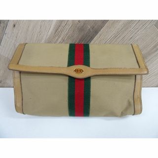 グッチ(Gucci)のM藤018 / GUCCI シェリーライン クラッチバッグ キャンバス レザー(クラッチバッグ)