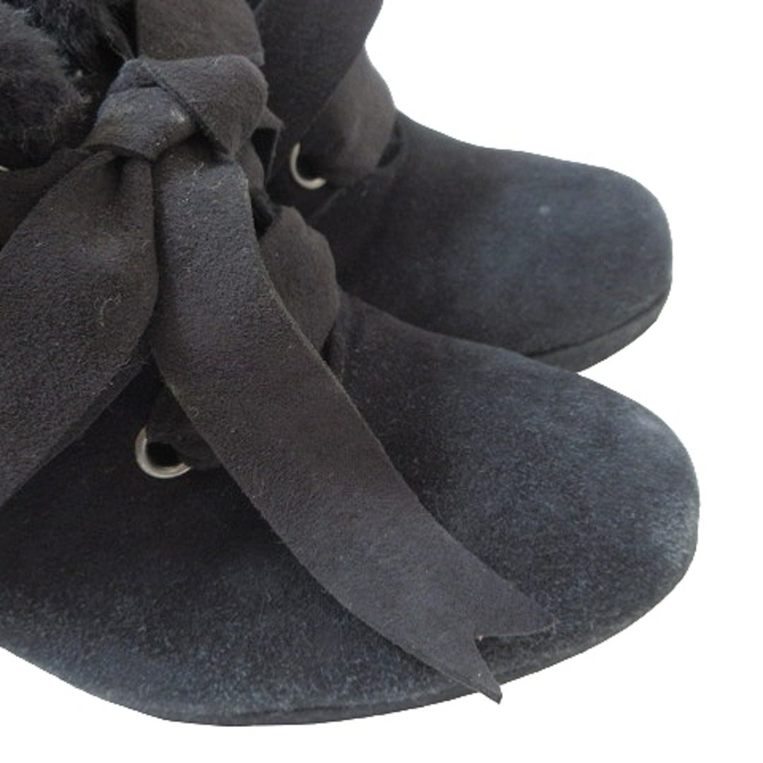 DIANA(ダイアナ)のダイアナ ブーティ ハイヒール スエード調 ファー 23cm 黒 ■GY01  レディースの靴/シューズ(ブーティ)の商品写真