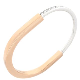 ティファニー(Tiffany & Co.)のティファニー Tiffany & Co ブレスレット ロックバングル ラージ K18PG K18WG ローズゴールド×ホワイトゴールド T＆Co. 750 18K RG パヴェダイヤ 【中古】(ブレスレット/バングル)