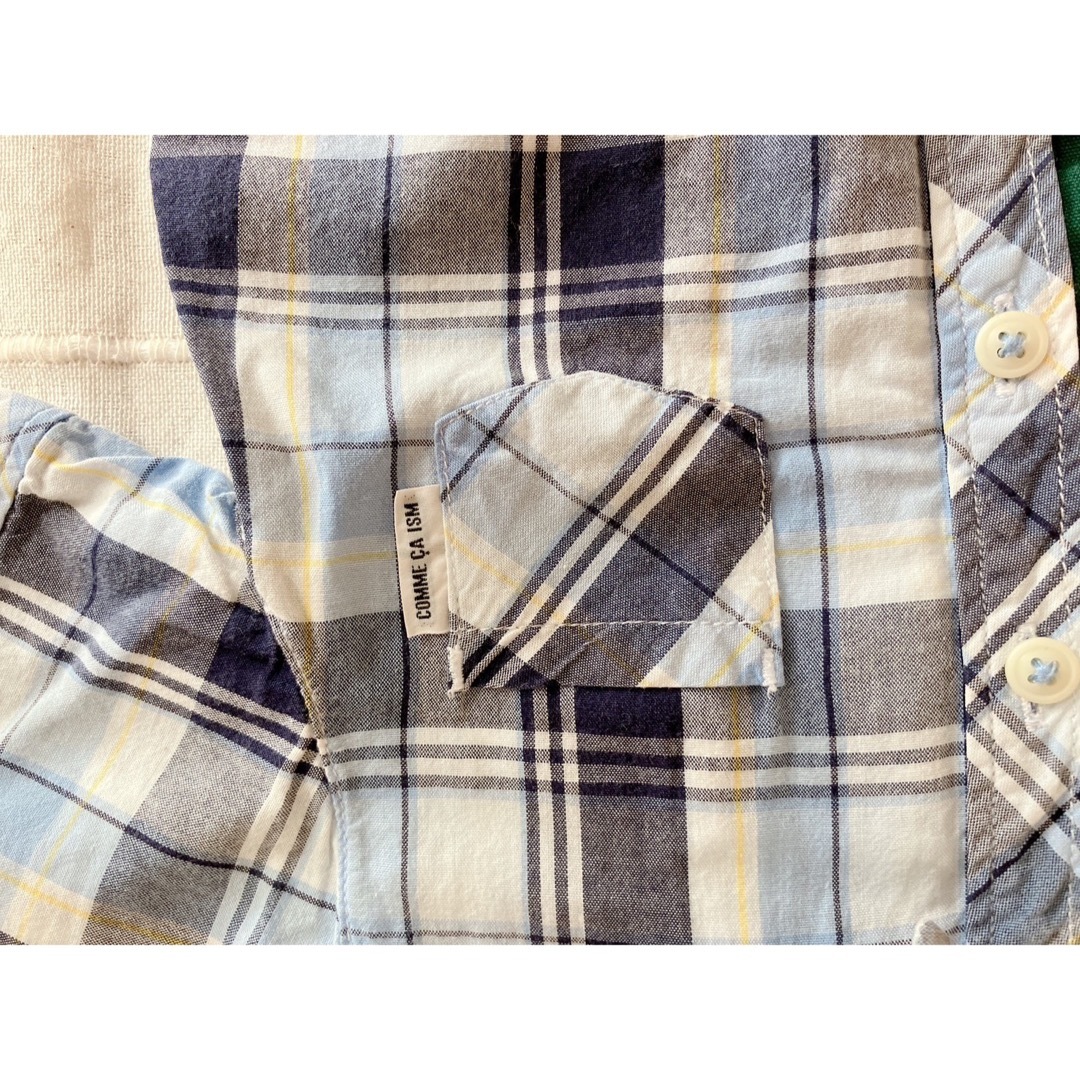 COMME CA ISM(コムサイズム)のコムサ　チェックシャツ　ブルー　80 キッズ/ベビー/マタニティのベビー服(~85cm)(シャツ/カットソー)の商品写真
