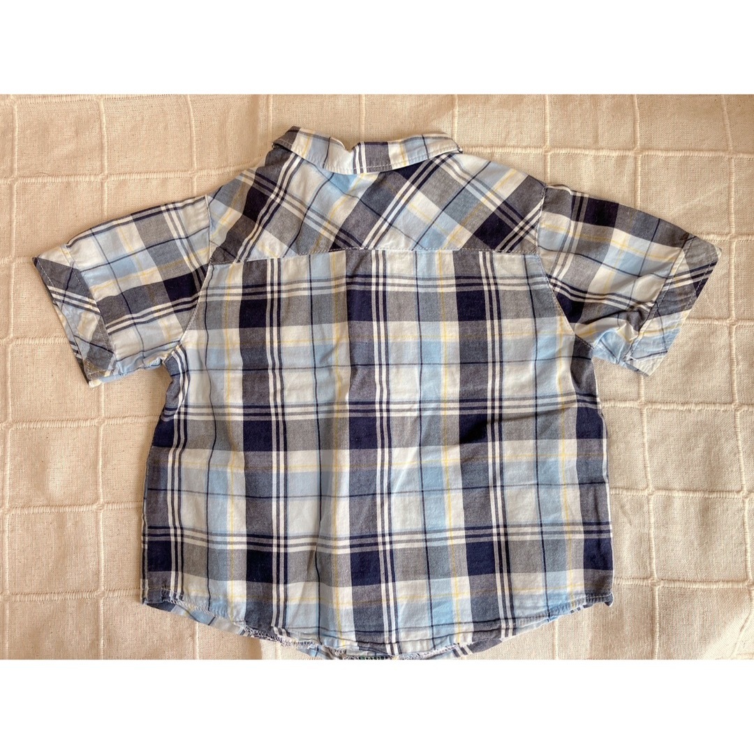 COMME CA ISM(コムサイズム)のコムサ　チェックシャツ　ブルー　80 キッズ/ベビー/マタニティのベビー服(~85cm)(シャツ/カットソー)の商品写真