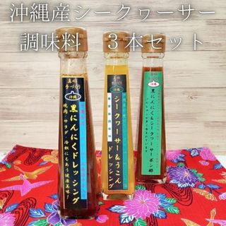 沖縄県産 シークヮーサー 調味料 ドレッシング ポン酢 120ml x 3本 (調味料)