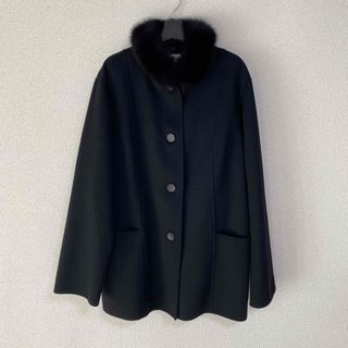 【6万円】HANAE MORI 高級フェイクレザーデザイン　コート