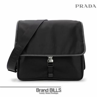 プラダ(PRADA)の未使用品 プラダ ショルダーバッグ メッセンジャーバッグ 2DV166 テスート サフィアーノ ブラック シルバー金具 トライアングルロゴ 軽量(ショルダーバッグ)