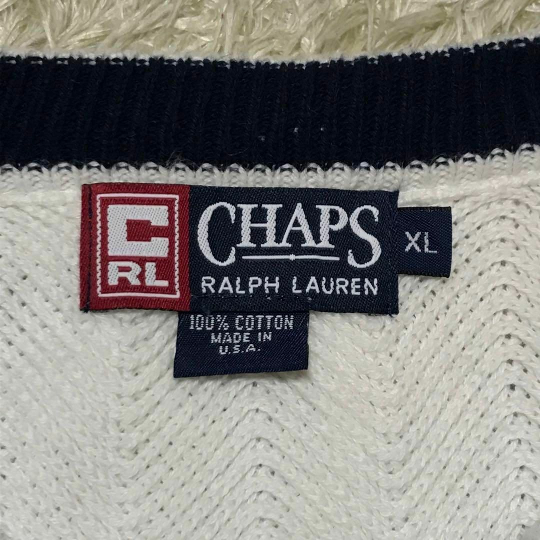 CHAPS(チャップス)の【USA製】チャップス　刺繍ロゴ入りコットンセーター　ビッグサイズ　C315 メンズのトップス(ニット/セーター)の商品写真