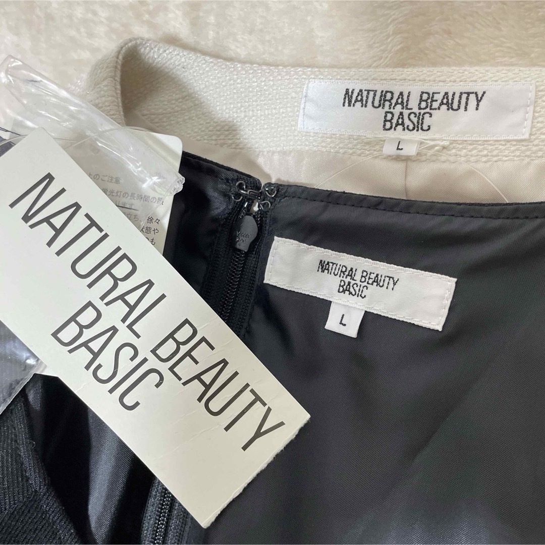 NATURAL BEAUTY BASIC(ナチュラルビューティーベーシック)のナチュラルビューティーベーシック　ワンピーススーツ　Lサイズ　上品ママ　入学式 レディースのフォーマル/ドレス(スーツ)の商品写真