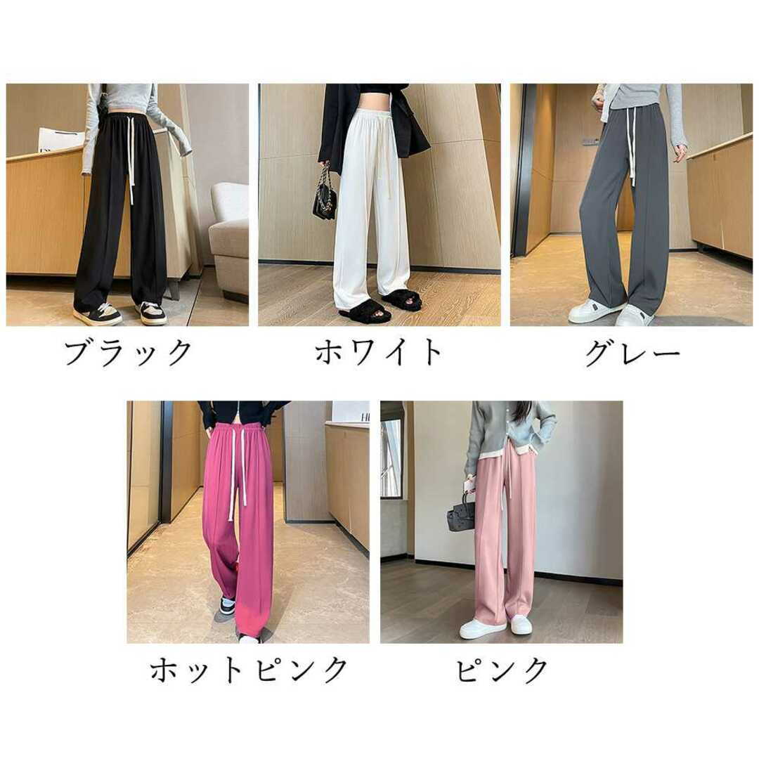 セミワイドパンツ 無地 レディース 5色 ドレープパンツ ロングパンツ ハイウ レディースのパンツ(その他)の商品写真