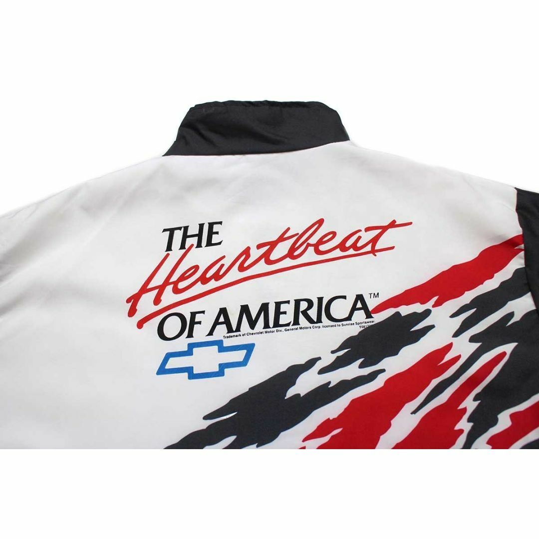 Chevrolet(シボレー)の90s THE Heartbeat OF AMERICA シボレー キルティングライナー ナイロン レーシングジャケット★特大 オールド ロゴ ビッグサイズ メンズのジャケット/アウター(ナイロンジャケット)の商品写真