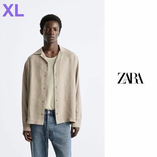 ザラ(ZARA)の【新品未使用品‼️】ZARA　ボタン隠しフラップデザインシャツ　"XL"(シャツ)