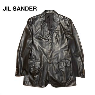 ジルサンダー(Jil Sander)の☆美品 ジルサンダー 3B テーラードジャケット レザージャケット イタリア製(レザージャケット)