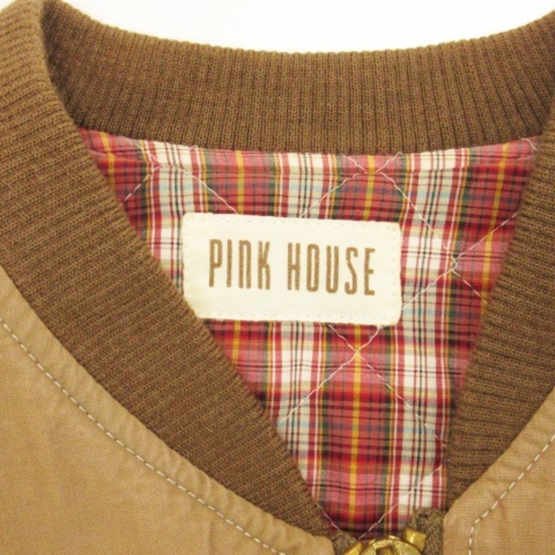 PINK HOUSE(ピンクハウス)のピンクハウス ブルゾン ジャケット 中綿 裏チェック ブラウン系 レディースのジャケット/アウター(ブルゾン)の商品写真