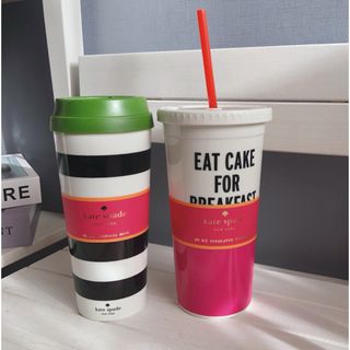 ケイトスペードニューヨーク(kate spade new york)の新品 katespade☆タンブラー 2個  ボーダー ケイトスペード (タンブラー)