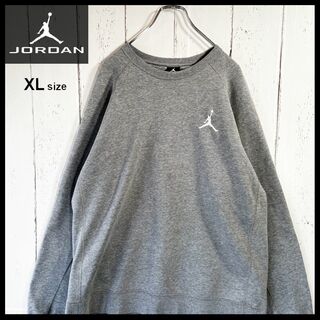 ジョーダン(Jordan Brand（NIKE）)のエアジョーダン スウェット 刺繡ロゴ ワンポイント 90s 古着 XL グレー(スウェット)