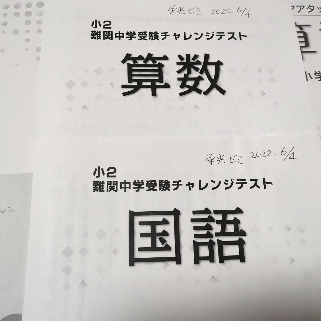 小学2年生　2022年度　全国統一テスト　栄光ゼミナールテスト　合計6部 エンタメ/ホビーの本(語学/参考書)の商品写真