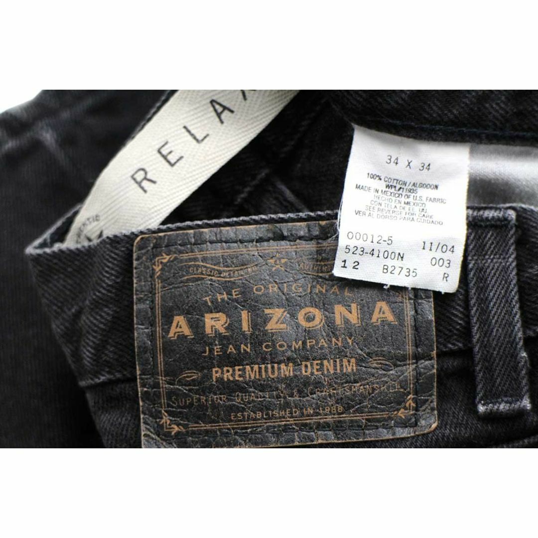ARIZONA(アリゾナ)の00s メキシコ製 ARIZONA ブラック デニムパンツ w34 L34★B オールド ジーンズ ストレート ワイド バギー リラックス メンズのパンツ(デニム/ジーンズ)の商品写真