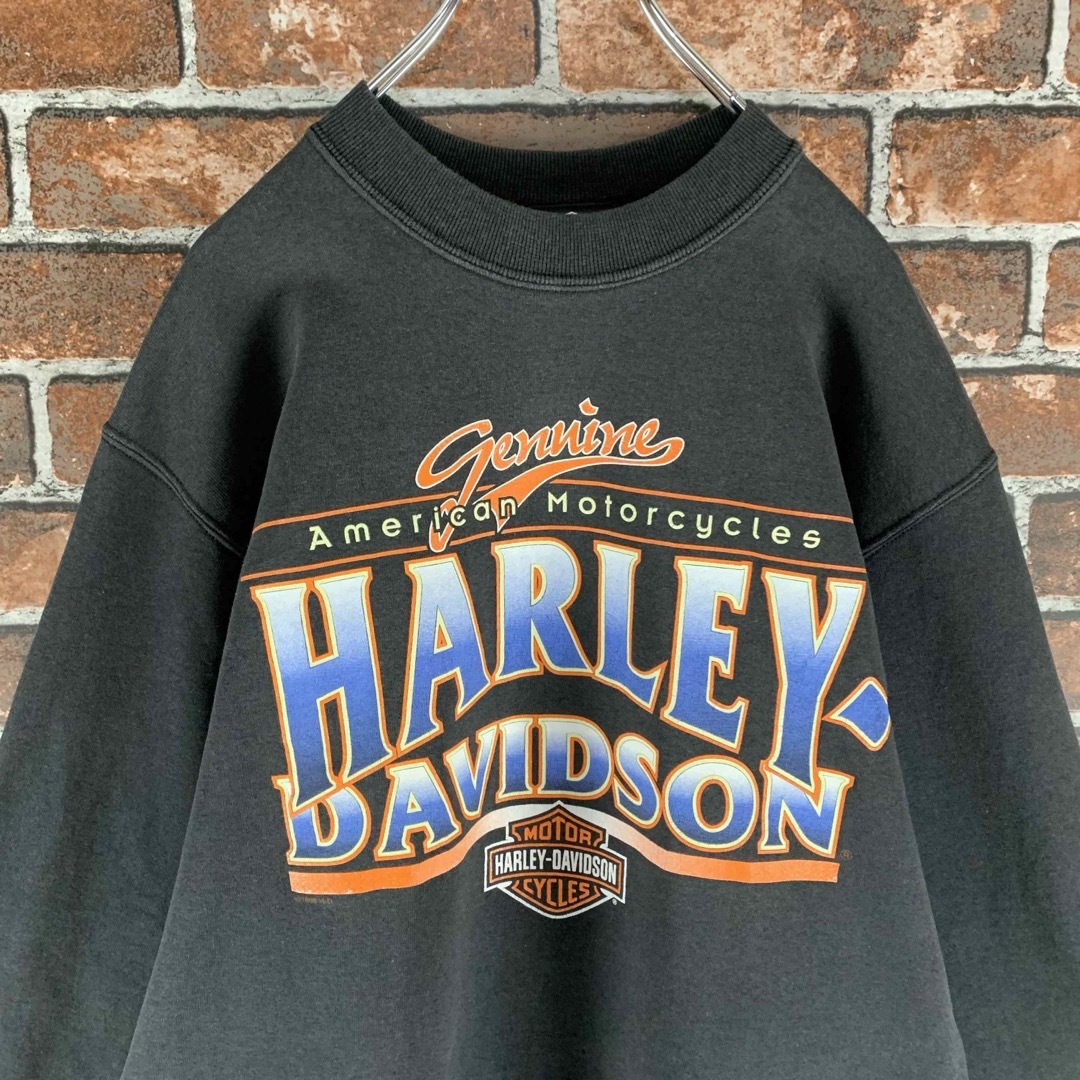 Harley Davidson(ハーレーダビッドソン)の【希少】ハーレーダビッドソン　90s　両面プリント　イーグルロゴ　スウェット メンズのトップス(スウェット)の商品写真