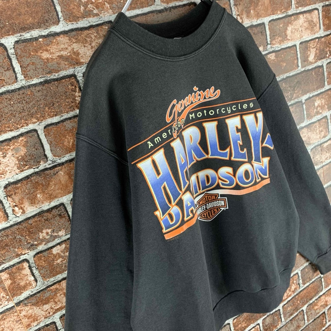 Harley Davidson(ハーレーダビッドソン)の【希少】ハーレーダビッドソン　90s　両面プリント　イーグルロゴ　スウェット メンズのトップス(スウェット)の商品写真