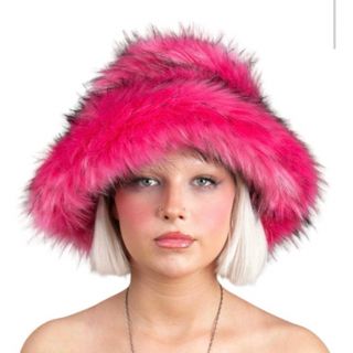 【希少】 rashhiiid faux fur pink hat ファー帽子(その他)