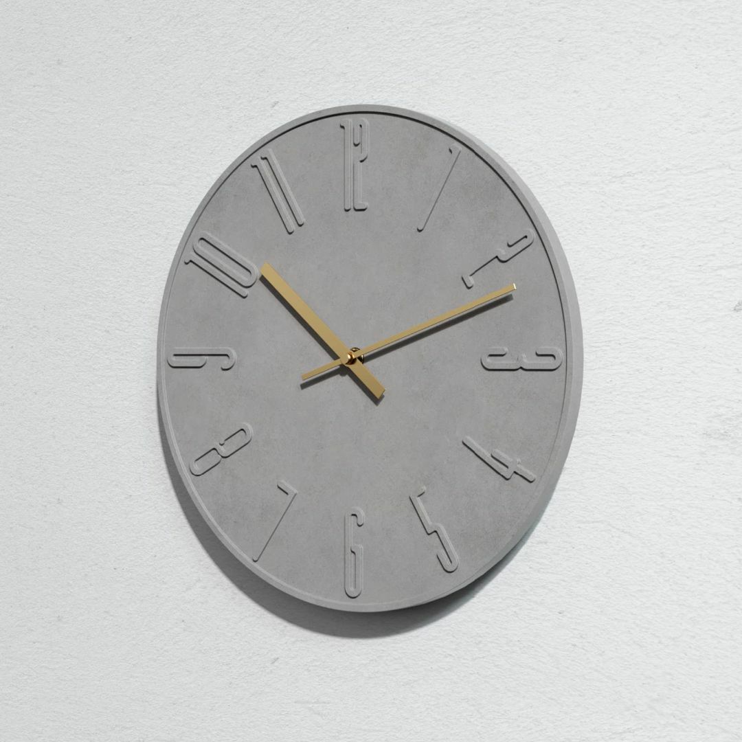 【色: グレー】TAHITICA 壁掛け時計 コンクリート製 静音 シンプル モ インテリア/住まい/日用品のインテリア小物(置時計)の商品写真