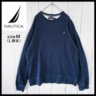 ノーティカ(NAUTICA)のノーティカ NAUTICA 刺繍ロゴ 長袖 カットソー スウェット 古着 L相当(Tシャツ/カットソー(七分/長袖))