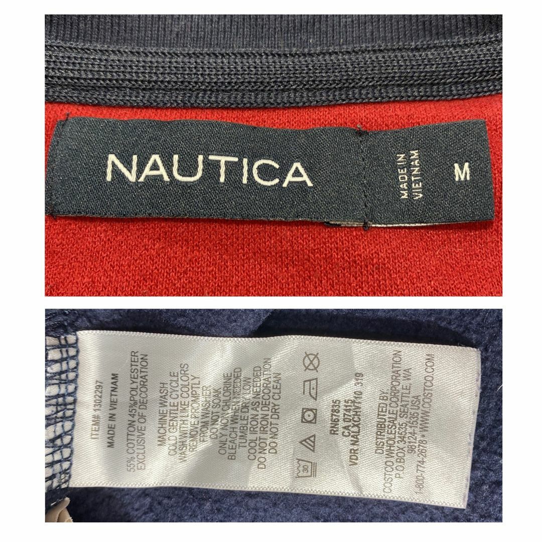 NAUTICA(ノーティカ)のノーティカ NAUTICA 刺繍ロゴ スウェット 裏起毛 古着 L相当 ネイビー メンズのトップス(スウェット)の商品写真