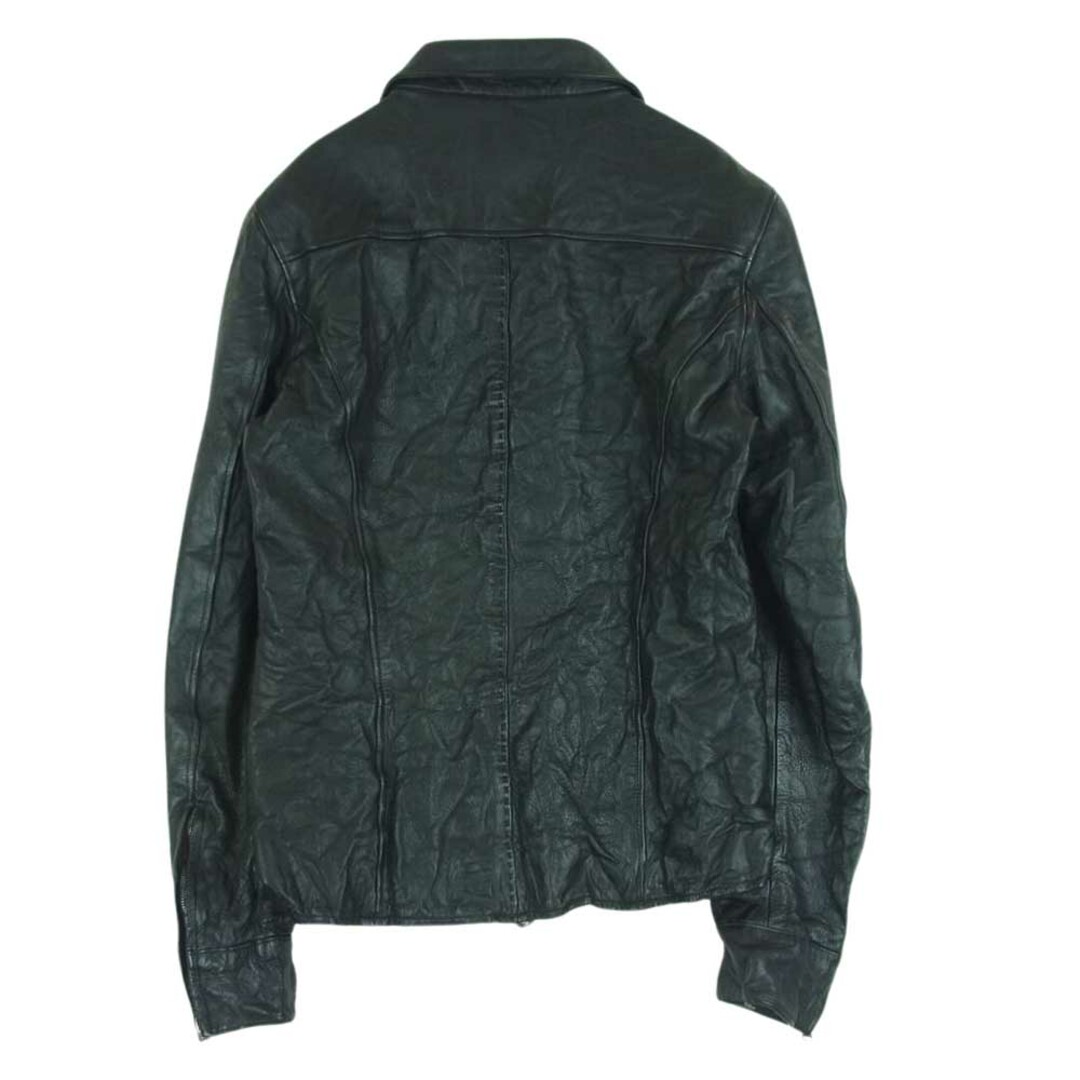 junhashimoto(ジュンハシモト)のjunhashimoto ジュンハシモト 1020000003 ZIP LEATHER SHIRT レザー シングル ライダース ジャケット ブラック系 3【中古】 メンズのジャケット/アウター(レザージャケット)の商品写真